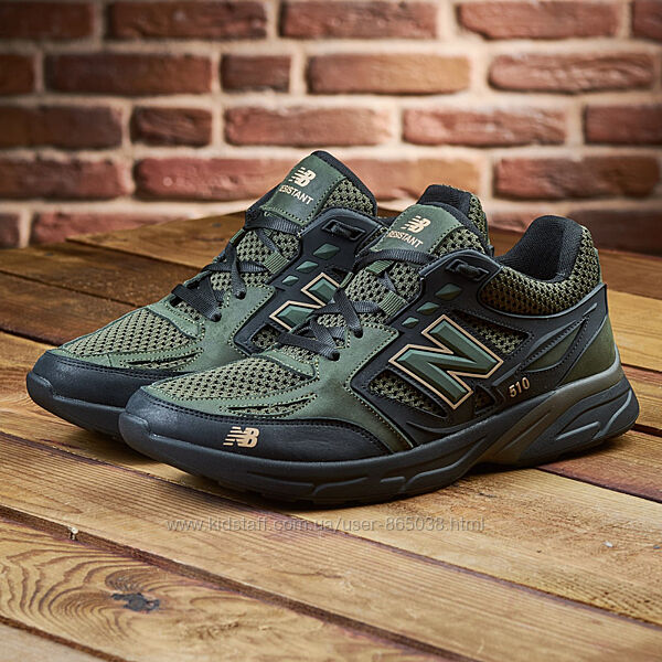 Кроссовки мужские New Balance Olive кожа-сетка