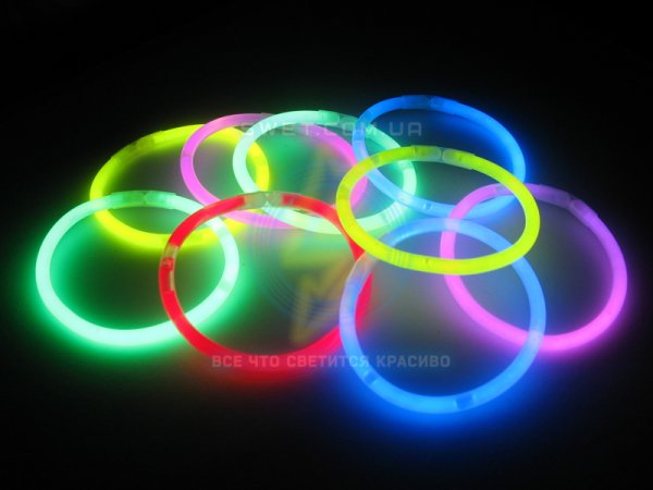 Светящиеся браслеты неоновые мультиколор 100 шт