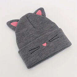   Шапка дитяча для дівчинки кішечка з вушками