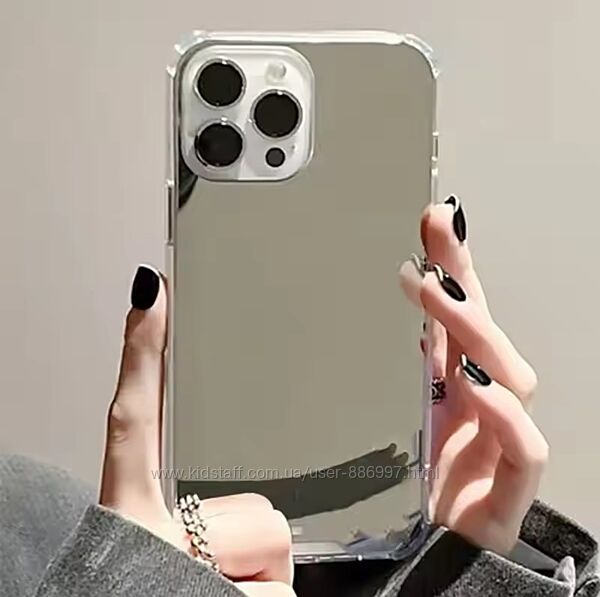 Зеркальные силиконовые чехлы для iphone 13 14 15 16  
