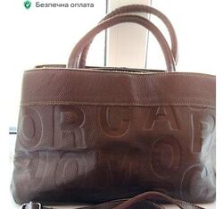 Кожаная сумка среднего размера