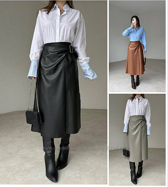Стильні спідниці з еко-шкіри