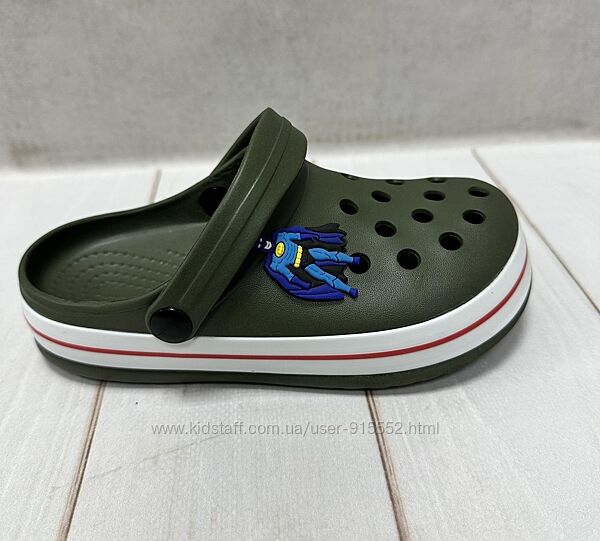 Дитячі сабо крокси crocs Luck line 30-35 хакі