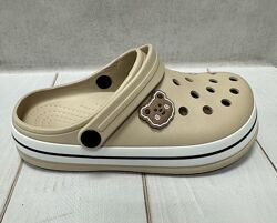 Дитячі сабо крокси crocs  Luck line 30-35  бежеві