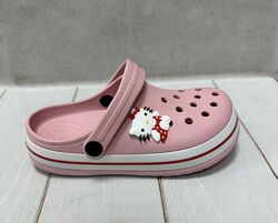 Дитячі сабо крокси crocs для дівчинки Luck line 30-35  пудра