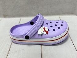 Дитячі сабо крокси crocs для дівчинки Luck line 30-35  бузкові