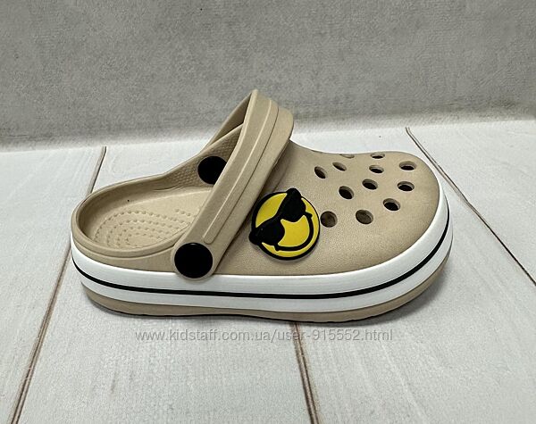 Дитячі сабо крокси crocs Luck line 24-29 бежеві