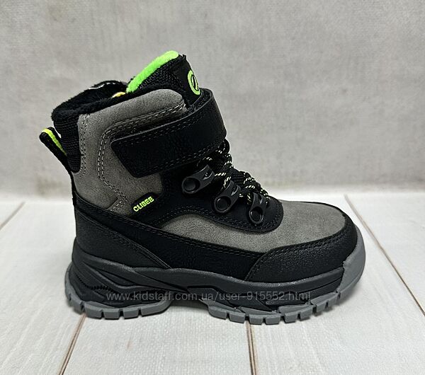 Зимові дитячі черевики на овчині  clibee  сірий 26-31