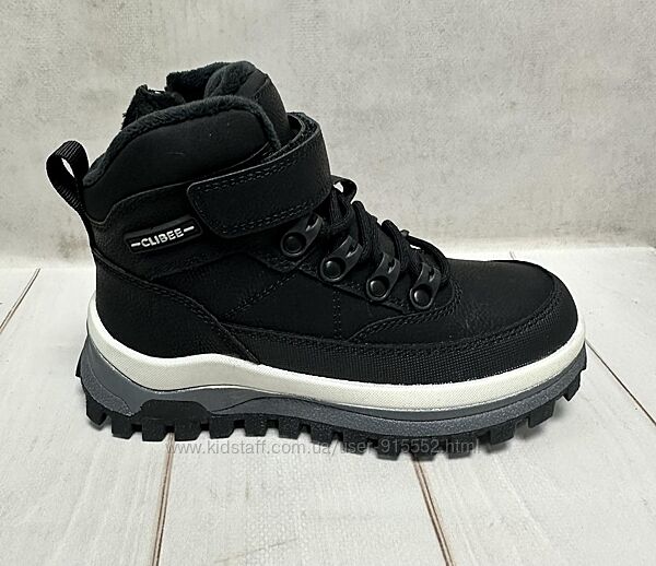 Зимові дитячі черевики Clibee на овчині чорні 32-37