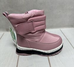 Зимові чоботи дутики для дівчаток дутики Kimboo рожевий 23-28
