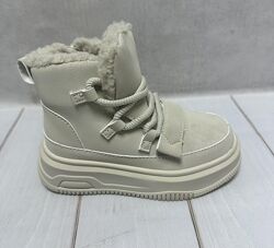 Дитячі зимові черевики  на овчині Clibee бежевий 27-32