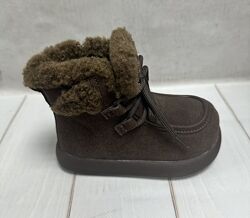 Дитячі зимові черевики лофери на овчині Lilin коричневі 31-36