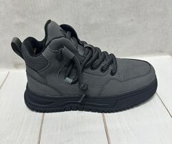 Зимові дитячі черевики MD на овчині сірий 32-37