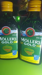 Омега 3, MOLLERS  Gold Omega-3, 250 мл, рибячий жир для взрослых