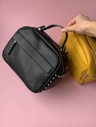 Стильная кожаная женская  сумка, портфельчик чёрная, желтая 