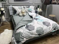 постельное белье двуспальное бязь с простыней 200х220 Двоспальна постіль