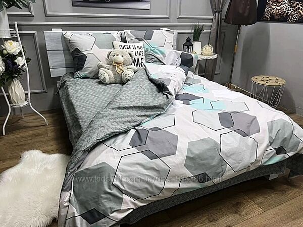 постельное белье двуспальное бязь с простыней 200х220 Двоспальна постіль