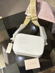 Сумка coccinelle  жіноча біла шкіряна 