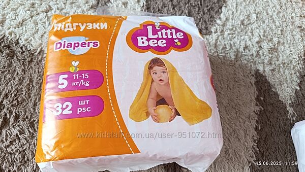 Підгузки Little Bee 5 11-15кг
