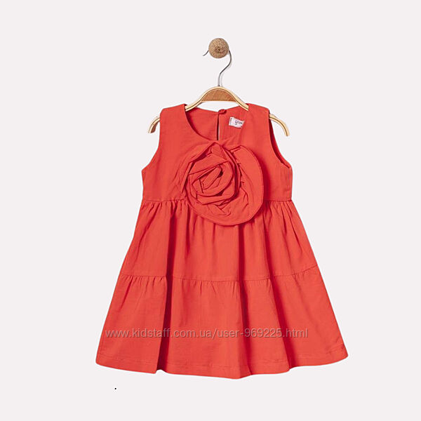 Детское летнее платье алого цвета для девочки 2 и 3 года