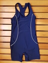 Спортивный слитный купальник синий и черный george на 4-5 лет
