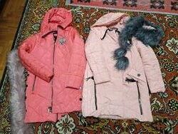 Пальто зимове для дівчинки, можна для двійні 146-152