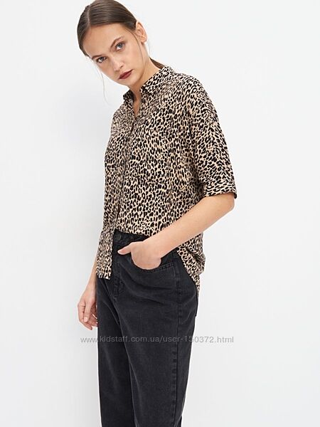 Блуза рубашка леопардовая Mohito, р-р ХS-34 европ. , 42 наш