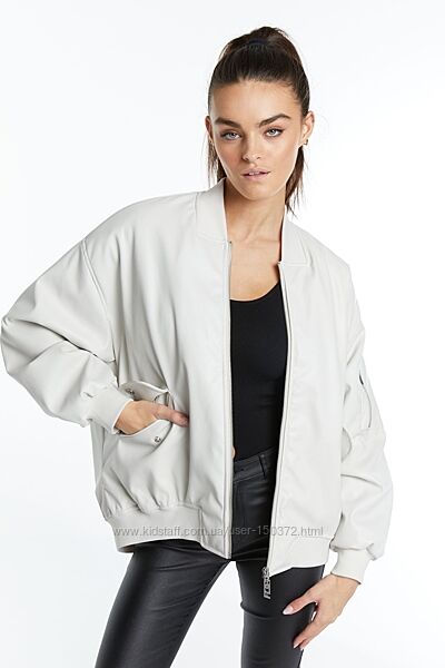 Кожаный бомбер куртка оверсайз New Yorker, р-р XS-34 европ.