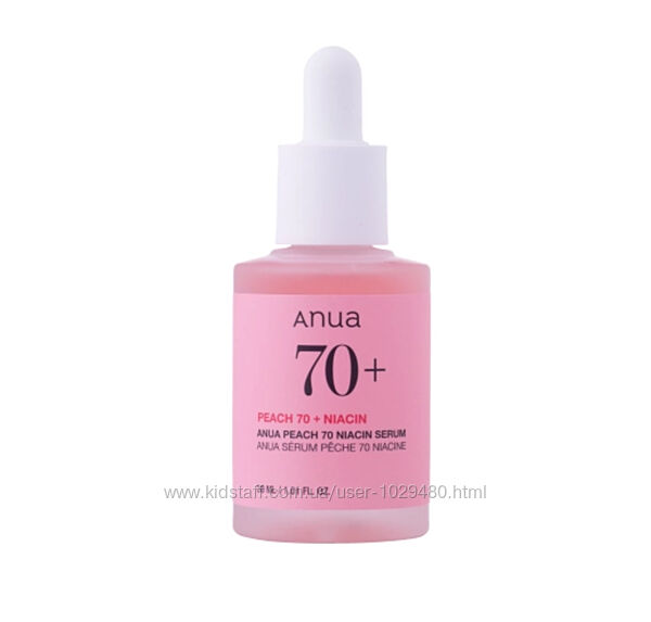 Anua Peach 70 Niacinamide Serum Освітлювальна сироватка з персиковою водою
