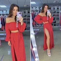 Женский костюм топ блуза юбка Zara