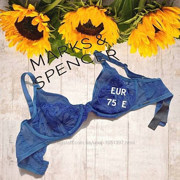 Marks&Spencer EUR 75E Бюстгальтер мягкая чашка косточка сине васильковый бе