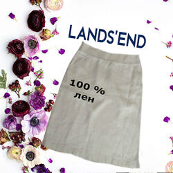Lands end Красивая льняная женская юбка с кармашками на 50
