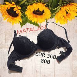 Matalan EUR 36B/80B Бюстгальтер поролон косточка сеточка вышивка черный