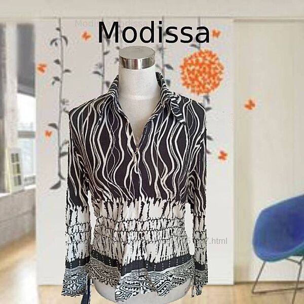 Modissa Красивая трикотажная женская блузка длинный рукав на замке на 46-48