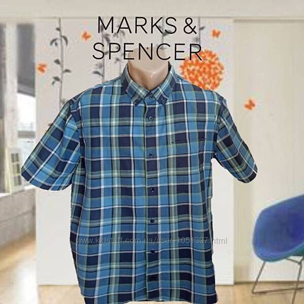 Marks&Spencer  Красивая мужская рубашка короткий рукав XL