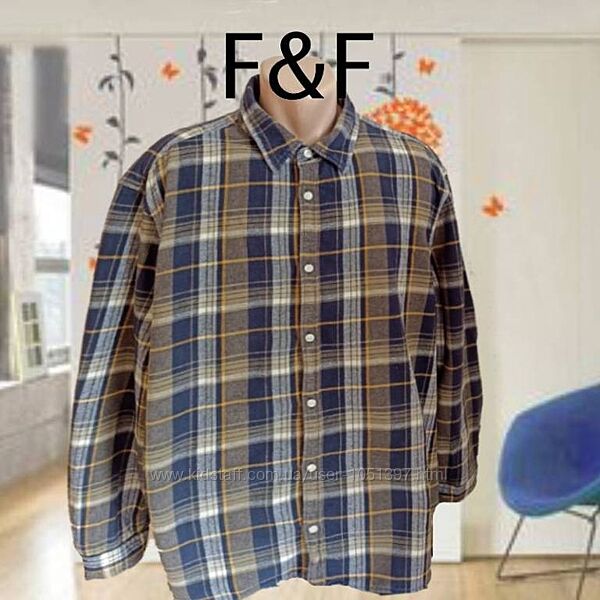 F&F Теплая мужская рубашка под фланель длинный рукав 3XL
