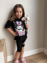 Комплект kuromi чорний на дівчаток від 98 до 128 см