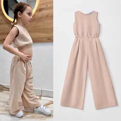 Комплекти льняні бежевий на дівчат від 3 до 12 років