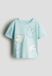 Футболка принтова пташки від h&m от 110 до 140 см