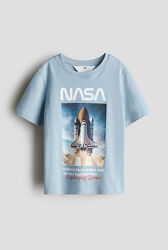Футболки голубі - nasa від h&m ріст від 110 до 140 см