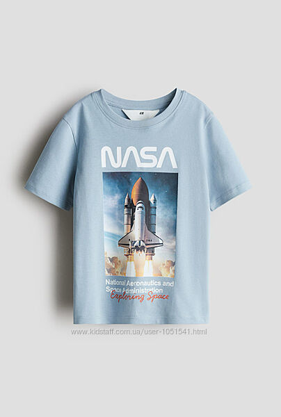 Футболки голубі - nasa від h&m ріст від 110 до 140 см