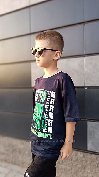 Футболка чорна minecraft від zara від 5 до 14 років