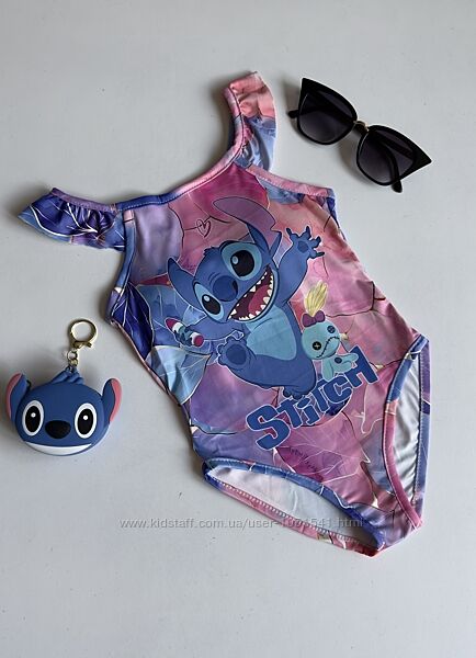 Купальник цільний фіолетовий stitch від 5 до 8 років