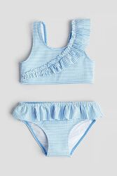 Купальник в синю полоску з валаном від h&m 122-128 см