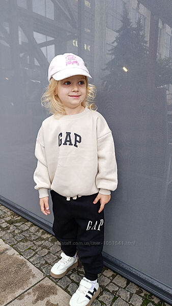 Спортивний костюм чорний на байці gap ріст від 98 до 128 см