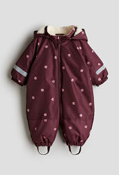 Термо комбінезон бордо-квіточки від h&m ріст від 74 до 104 см