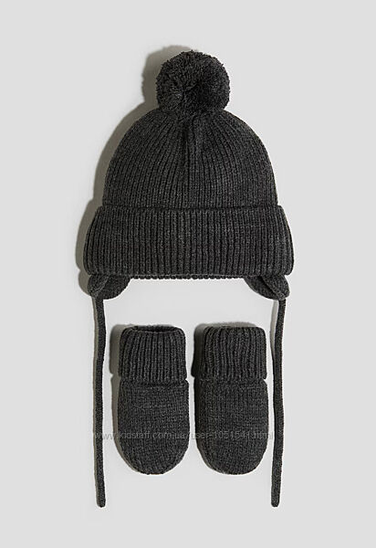 Сірий зимовий комплект від h&m на вік від 6 міс до 4 років