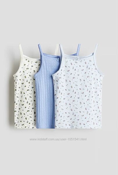Трикотажні майки на дівчинку від h&m ріст від 110 до 140 ціна за 1 шт