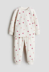 Флісові піжами сердечка н&m ріст від 74 до 104 см