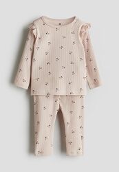 Комплект в рубчік вишенькі від h&m ріст від 74 до 98 см